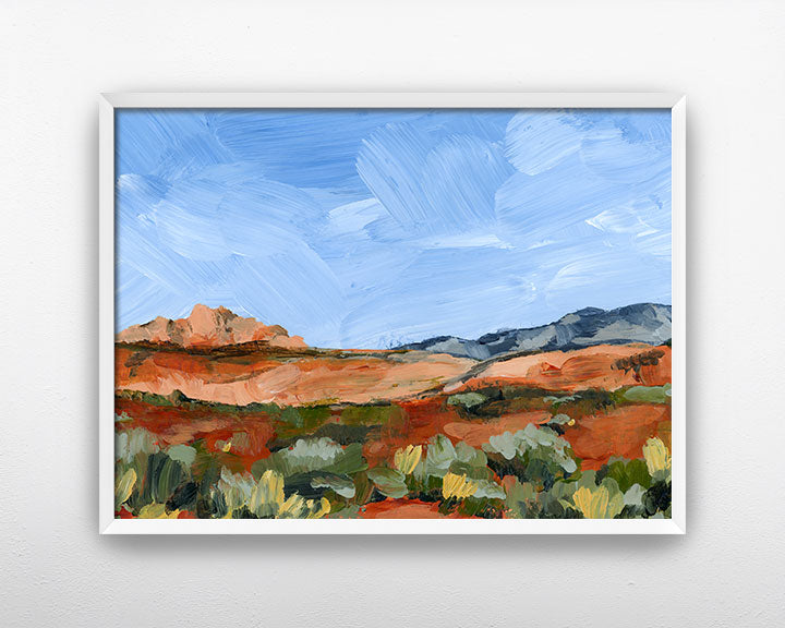 "Red And Blue Desert" Art Print