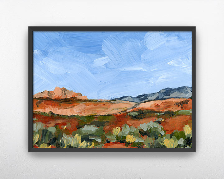 "Red And Blue Desert" Art Print