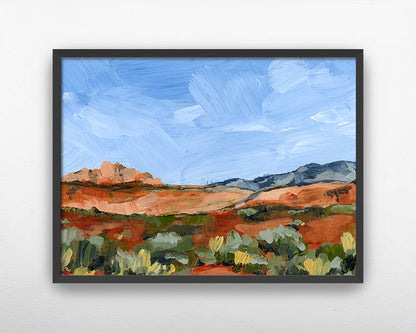 "Red And Blue Desert" Art Print