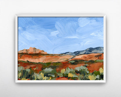 "Red And Blue Desert" Art Print